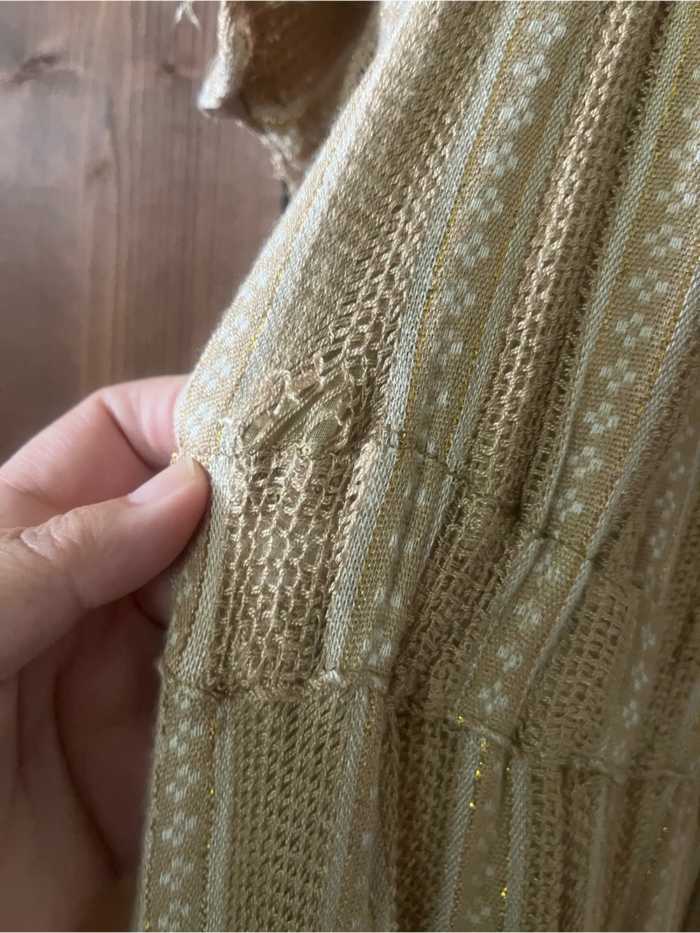 Sundress Alena Dress in Lisbonne Beige Off-Shoulder Beige High-Low Maxi Dress - Picture 9 of 9